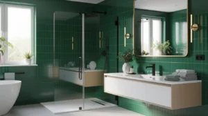 salle de bain vert emeraude